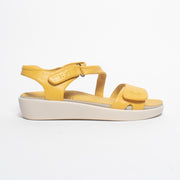 Pure Comfort Hena Yellow Sandal side. Size 42 womens shoes