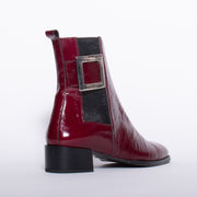 Dansi Henriqua Burgundy Patent Ankle Boot back. Size 44 womens shoes