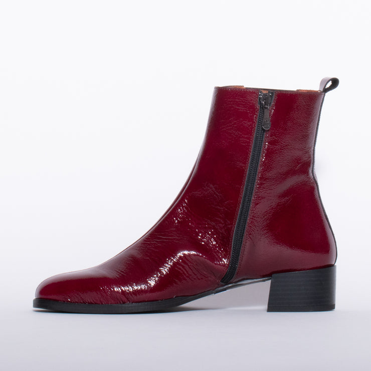 Dansi Henriqua Burgundy Patent Ankle Boot inside. Size 45 womens shoes