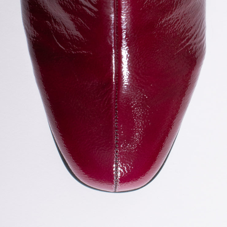 Dansi Henriqua Burgundy Patent Ankle Boot toe. Size 42 womens shoes