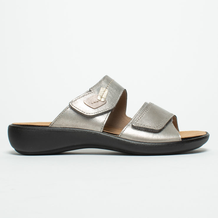 Westland Ibiza 75 Platinum Sandal side. Size 42 womens shoes