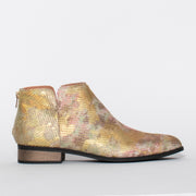 Django and Juliette Iyad Gold Shimmer Ankle Boot side. Size 45 women’s boots
