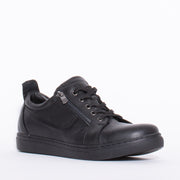 Cabello Jan Jet Black Sneaker front. Size 43 womens shoes