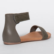 Django and Juliette Jellan Dk Khaki Sandal back. Size 44 womens shoes