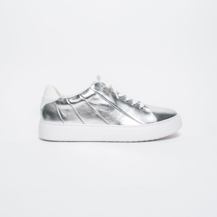 Gelato Jesper Silver Sneaker side. Size 42 womens shoes