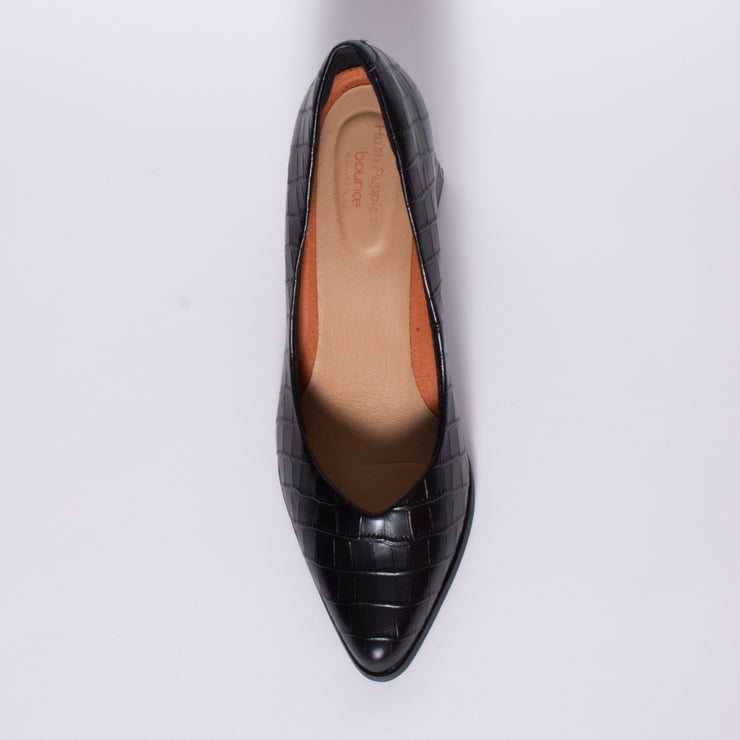 Hush Puppies Joni Black Croc Shoe toe Size 11 womens shoes