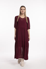 Style X Lab Joy Dress Plum front view. For Tall Women.