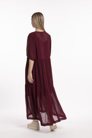 Style X Lab Joy Dress Plum Back view. For Tall Women.