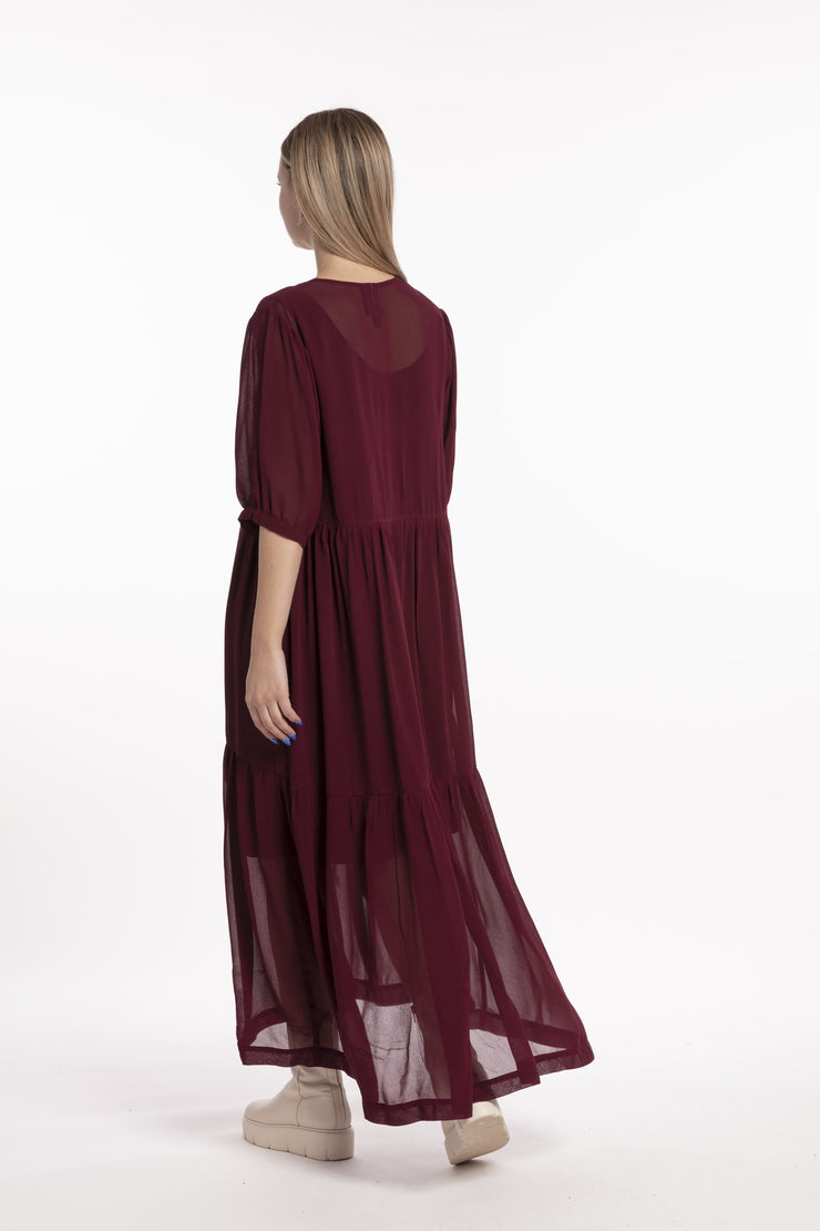 Style X Lab Joy Dress Plum Back view. For Tall Women.