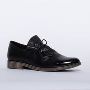 Django and Juliette Kotty Black Patent Shoe front. Size 43 womens shoes