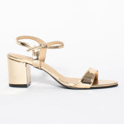 Lavish and Squalor Liquid Gold Sandal side. Size 42 womens shoes