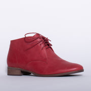 CBD Livia Red Waxy Ankle Boot front. Size 43 womens shoes