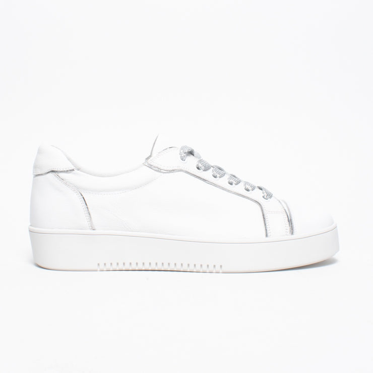 DJ Lofta White Silver Sneaker side. Size 42 womens shoes
