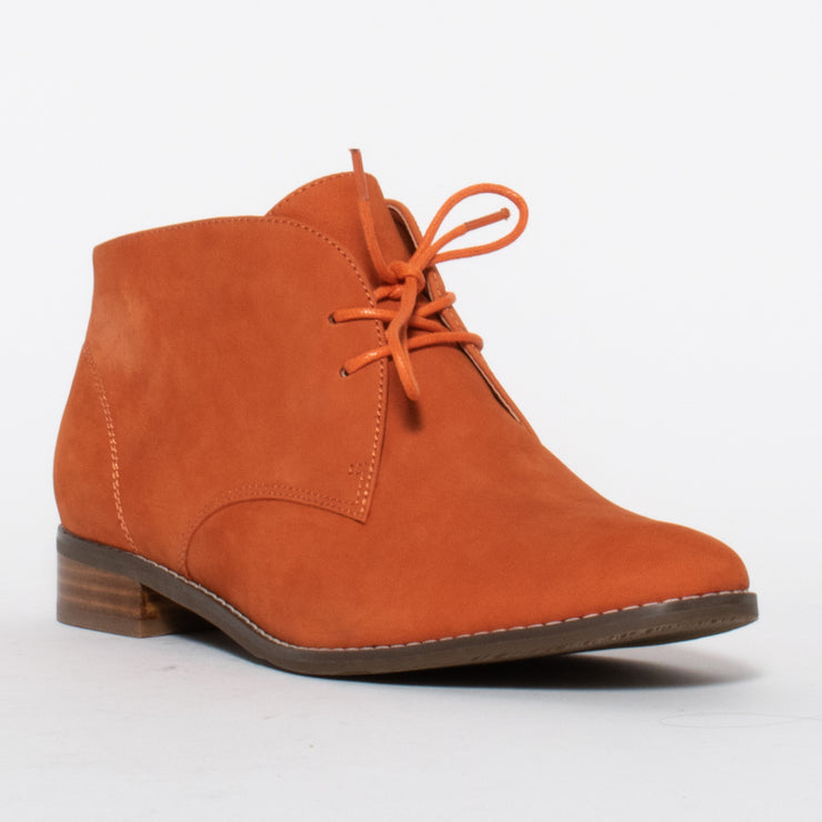 CBD Logger Orange Ankle Boot front. Size 45 women’s boots