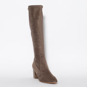 Point Pop Long Taupe Suede front. Size 11 women’s boots