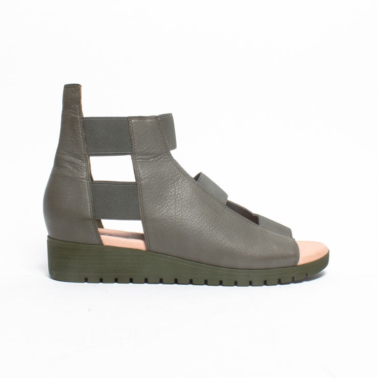 Django and Juliette Macaron Olive Sandal side. Size 42 womens shoes