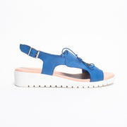 Django and Juliette Malika Cobalt Sandal side. Size 42 womens shoes