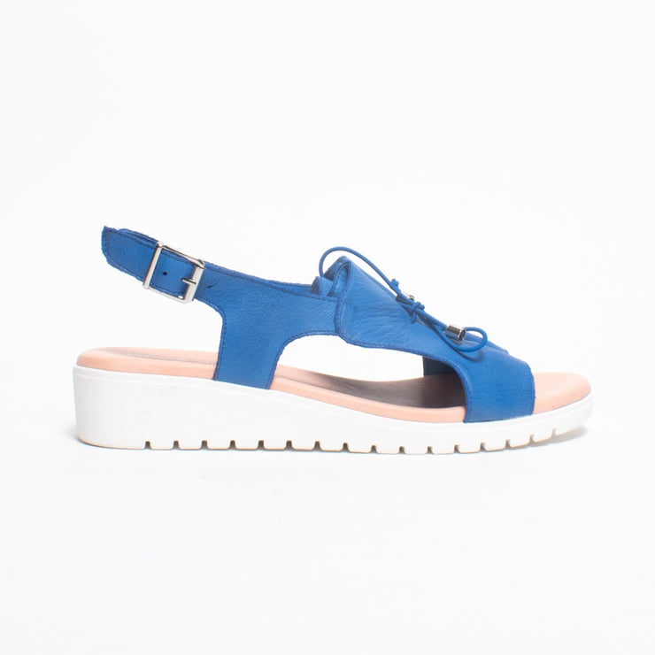 Django and Juliette Malika Cobalt Sandal side. Size 42 womens shoes