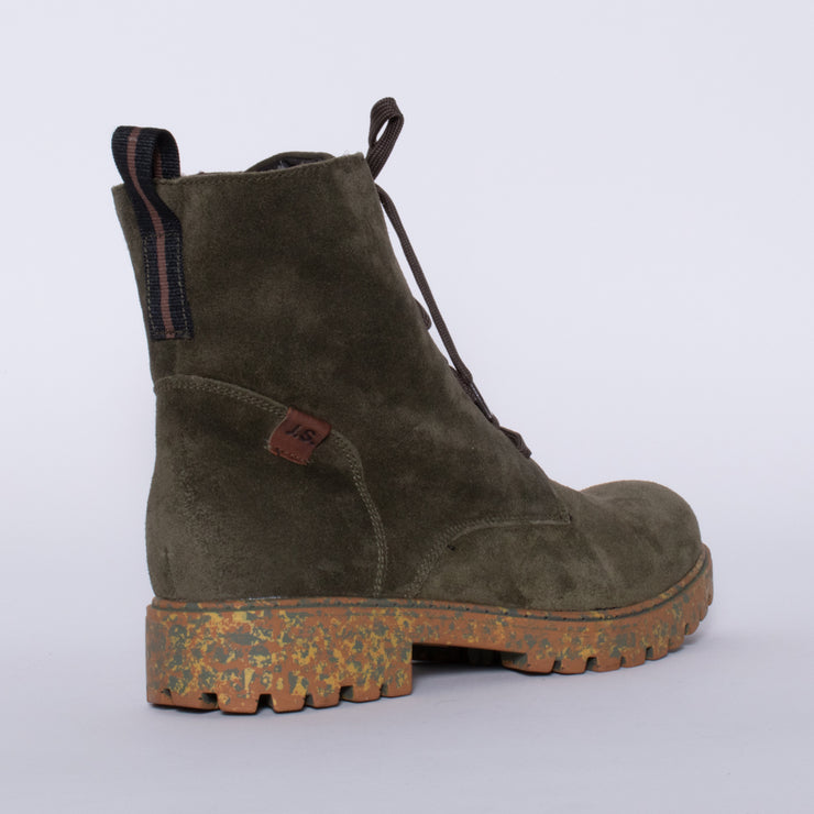 Josef Seibel Marta 02 Olive Ankle Boot back. Size 44 womens shoes