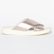 Cassini Martina Platinum Sandal side. Size 42 womens shoes