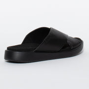 Cassini Martina Black Black Sole Sandal back. Size 44 womens shoes