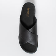 Cassini Martina Black Black Sole Sandal top. Size 42 womens shoes