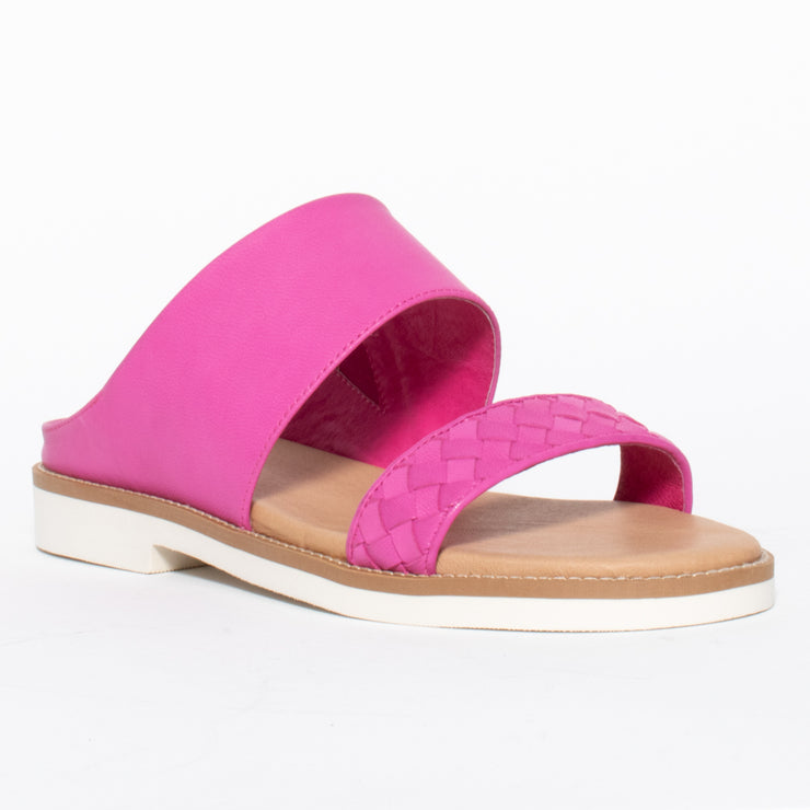 CBD Mika Fuchsia Weave Sandal front. Size 43 womens shoes