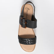 CBD Mikanos Black Weave Sandal top. Size 46 womens shoes
