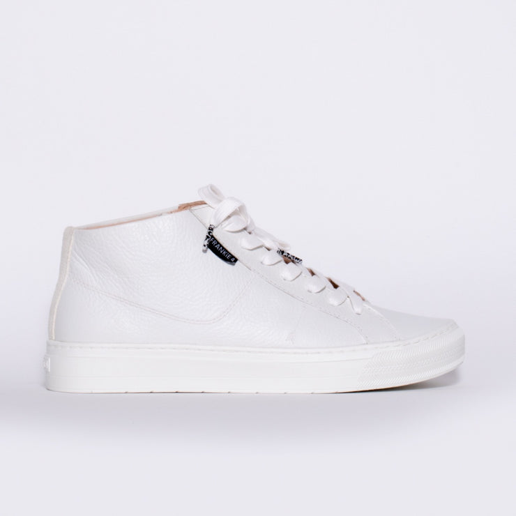 Frankie4 Mila White Tumbled Sneaker side. Size 10 womens shoes
