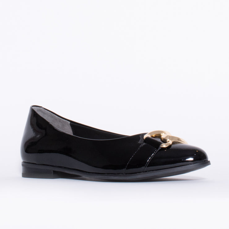 Ziera Ossa Black Patent Shoe front. Size 43 womens shoes