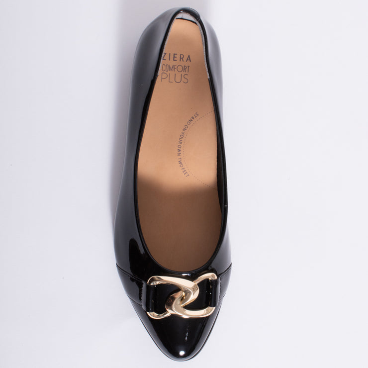 Ziera Ossa Black Patent Shoe top. Size 43 womens shoes