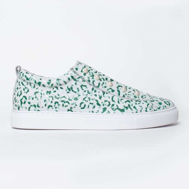 Minx Pearla MInt Swirl Sneaker side. Size 43 womens shoes