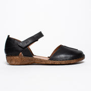 Josef Seibel Rosalie 42 Black Sandal side. Size 42 womens shoes