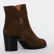 Dansi Sante Brown Suede Ankle Boots back. Size 44 women's boots