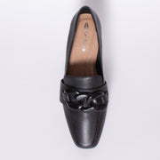 Hush Puppies Sevilla Black Leather Shoe top. Size 10 womens shoes