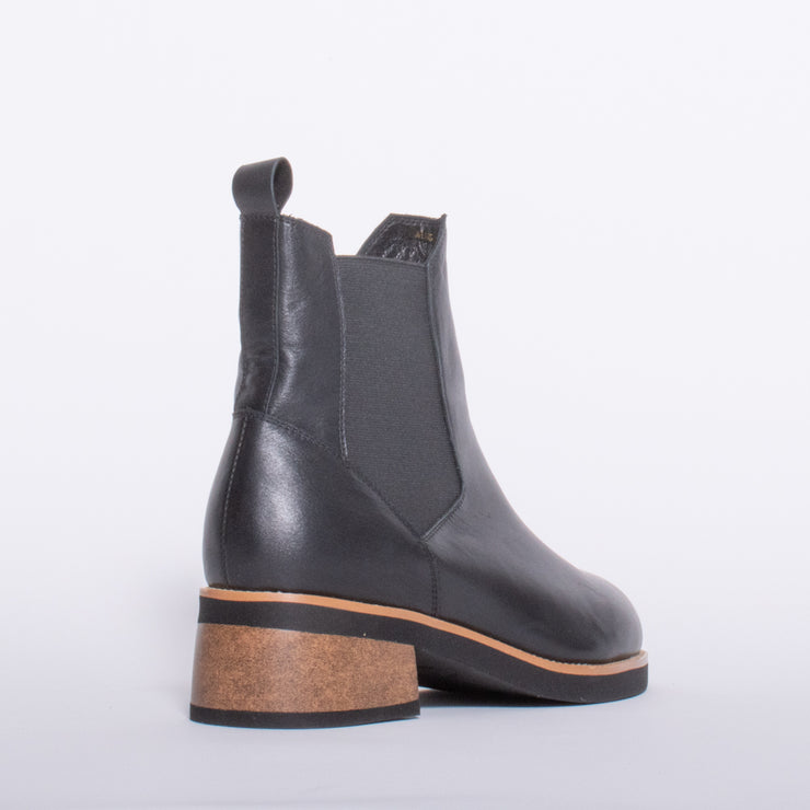 Bresley Sharmi Black Ankle Boot back. Size 44 womens shoes