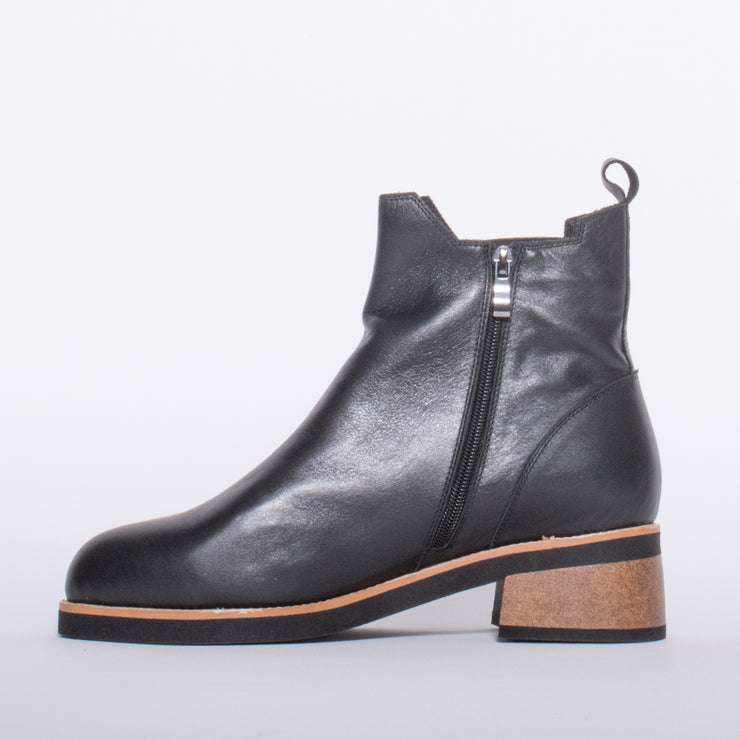 Bresley Sharmi Black Ankle Boot inside. Size 45 womens shoes