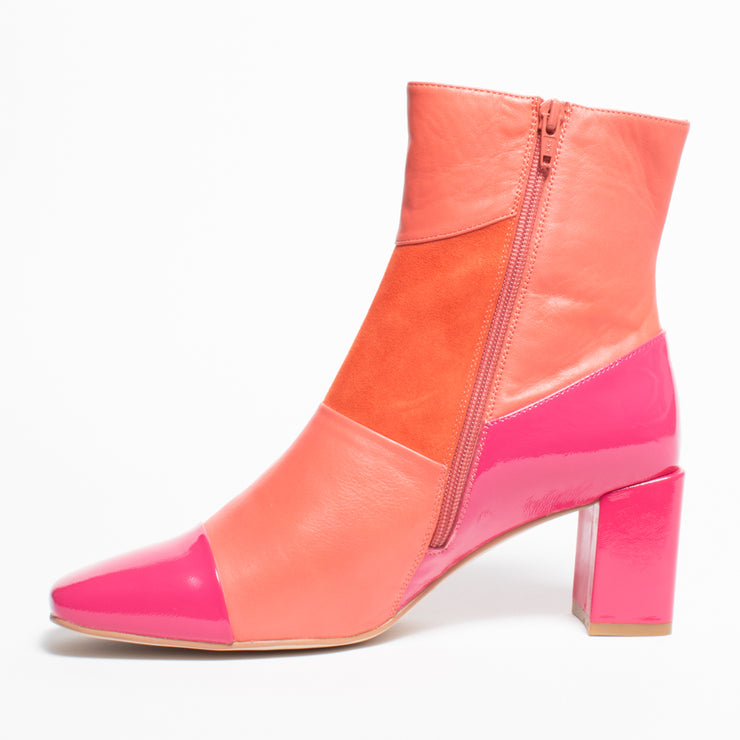Bresley Shire Orange Mix Patent Ankle Boot inside. Size 45 womens shoes 
