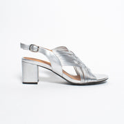 Bresley Shirazi Silver Sandal side. Size 42 womens shoes