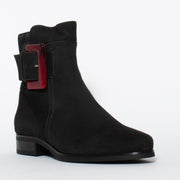 Dansi Silvero Black Red Ankle Boot front. Size 42 women’s boots