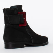 Dansi Silvero Black Red Ankle Boot back. Size 43 women’s boots