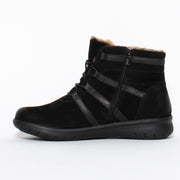 Ziera Susie Black Ocelot Fur Ankle Boot inside. Size 45 womens shoes