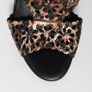 Bresley Sweeper Gold Leopard Print Sandal toe. Size 46 womens shoes