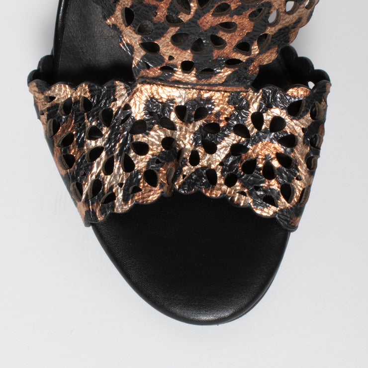 Bresley Sweeper Gold Leopard Print Sandal toe. Size 46 womens shoes