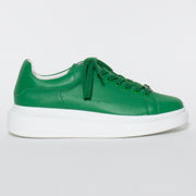 Minx Tessa Electric Green Sneaker side. Size 42 womens shoes