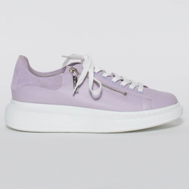 Minx Tessa Zip Lavender Sneaker side. Size 42 womens shoes