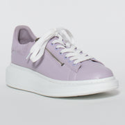 Minx Tessa Zip Lavender Sneaker front. Size 43 womens shoes