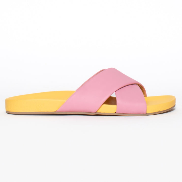 Rollie Tide Cross Pink Lemonade side. Size 42 women's slide