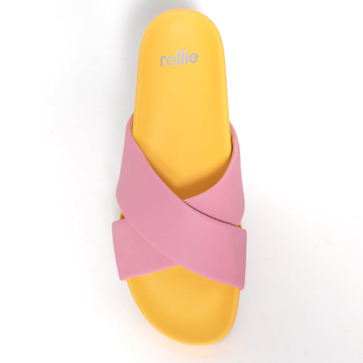 Rollie Tide Cross Pink Lemonade top. Size 46 women's slide