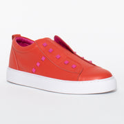 Minx Tino Stud Tangerine Pink Sneaker front. Size 44 womens shoes